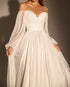 Simple Silk Like Chiffon Wedding Dresses Modest Long Sleeve 2021 Bridal Gowns Ruffles